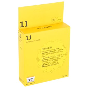  Картридж T2 C4838A №11 (IC-H4838) для HP Business InkJet 1200/2200/2600/2800/CP1700/Pro K850, жёлтый, 1750 стр 