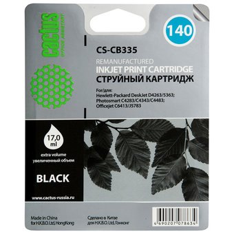 Картридж струйный Cactus CS-CB335 №140 черный для HP DJ D4263/D4363 (17мл) 