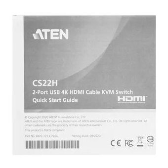  KVM-переключатель Aten CS22H-AT 2-Port USB 4K HDMI Cable KVM Switch 
