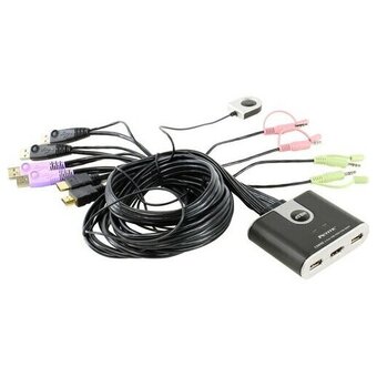  KVM-переключатель Aten CS692(-AT/B) переключатель Petite 2 Port USB2.0 HDMI KVM Switch 