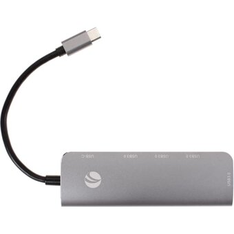  Адаптер концентратор Vcom CU4383A USB 3.1 Type-A -- 4 USB3.0 Alum Shell HUB + PD 