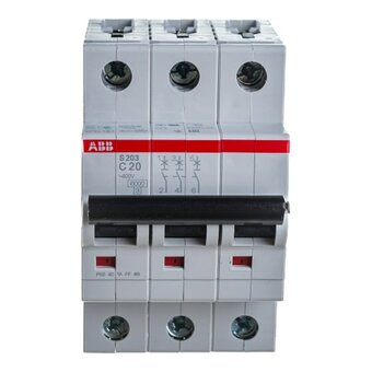  Выключатель автоматический ABB S203 C20 (2CDS253001R0204) 3-полюсной 