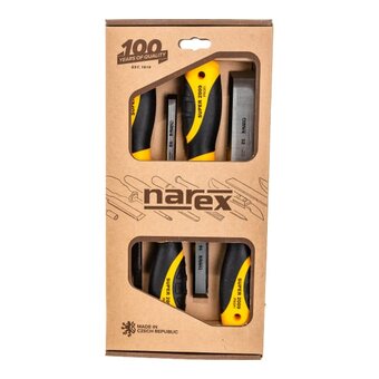  Набор из 4 плоских стамесок с ручкой NAREX Super 2009 line profi 860601 