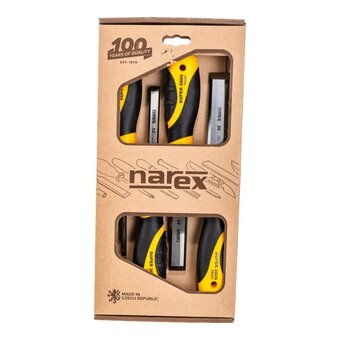  Набор из 4 плоских стамесок с ручкой NAREX Super 2009 line profi 860600 6,12,20,26 