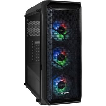  Корпус ExeGate EX289023RUS Miditower i3 NEO (ATX, без БП, 2*USB+1*USB3.0, HD аудио, черный, 3 вент. 12см с RGB подсветкой) 