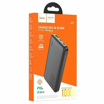  Аккумулятор внешний резервный HOCO J87A Tacker PD20W, QC3.0 10000mAh (чёрный) 