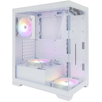  Корпус 1STPLAYER Miku Mi7 White (Mi7-WH-2F1R-W-1F1-W) / ATX / 3x120mm LED fans 
