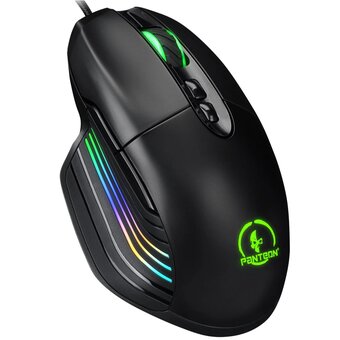  Мышь Panteon PS120 черная (Pixart 3327 с микроконтроллером, 220 IPS/30 G, 200-6400/12400 DPI с подсветкой LED RGB CHROMA LIGHT) 