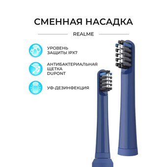  Сменная насадка REALME RMH2018 (для электрической зубной щётки N1) синий 