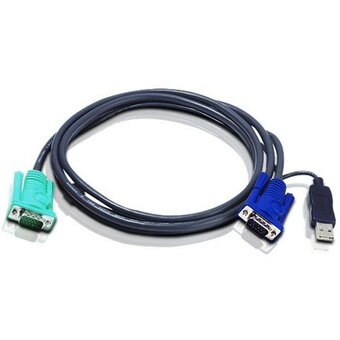  Кабель KVM Aten 2L-5205U USB(тип А Male)+HDB15(Male) -SPHD15(Male) 5,0м черный 