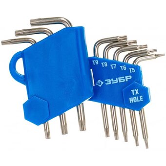  Набор ключей Torx Зубр Эксперт Мини 27477-H8 для точных работ, Т5-Т20, 8шт 