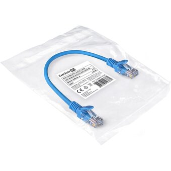  Патч-корд Exegate UTP-RJ45-RJ45-5e-0,3M-LSZH-BL (EX286371RUS) синий 