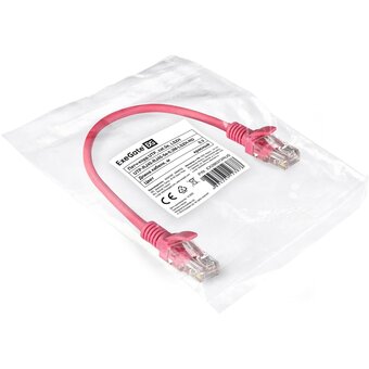  Патч-корд Exegate UTP-RJ45-RJ45-5e-0,3M-LSZH-RD (EX286372RUS) красный 