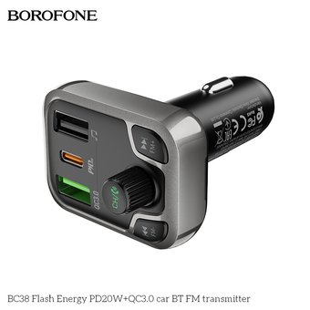  АЗУ Bluetooth FM трансмиттер Borofone BC38 Flash Energy PD20W+QC3.0 