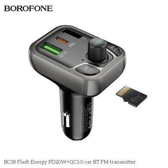  АЗУ Bluetooth FM трансмиттер Borofone BC38 Flash Energy PD20W+QC3.0 