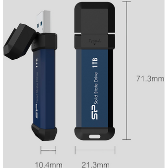  USB-флешка Silicon Power MS60 (SP001TBUF3S60V1B) 1TB USB 3.2, Синий, read/write 