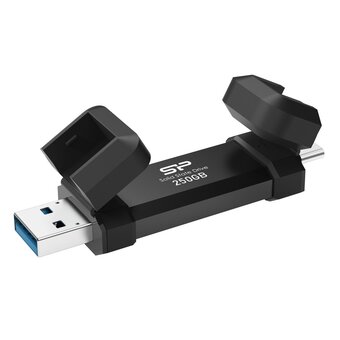  USB-флешка Silicon Power DS72 (SP250GBUC3S72V1K) 250Gb USB 3.2/Type-C, Черный, read/write 