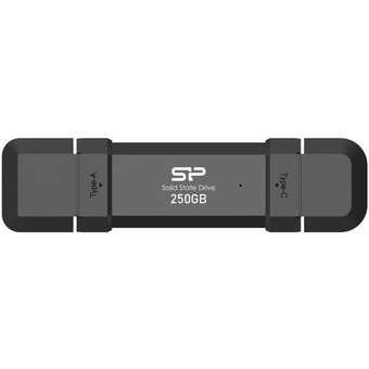  USB-флешка Silicon Power DS72 (SP250GBUC3S72V1K) 250Gb USB 3.2/Type-C, Черный, read/write 