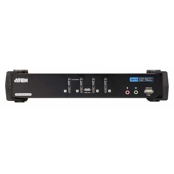  KVM-переключатель Aten CS1784A-AT-G KVM+Audio+USB 2.0 1 user USB+DVI - 4 cpu USB+DVI со шнурами USB 4х1.8м 2560x1600 60Hz DVI-D Dual Link 