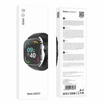  Смарт-часы HOCO Y19 AMOLED Smart sports watch(call version) (bright metal gray) 