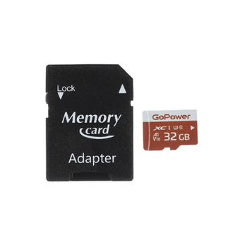  Карта памяти GoPower 00-00025679 microSD 32GB Class10 UHS-I (U3) 80 МБ/сек V10 с адаптером 