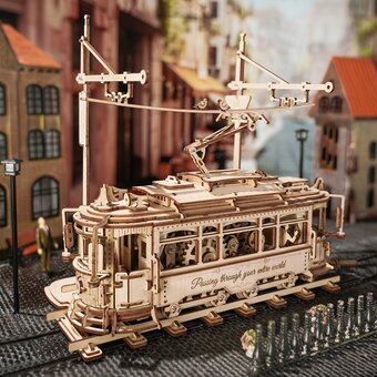  Деревянный конструктор Трамвай ROKR01 