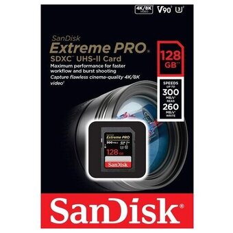 Карта памяти SanDisk Extreme Pro SDSDXDK-128G-GN4IN 128GB SDXC Class 10 V90 UHS-II U3 