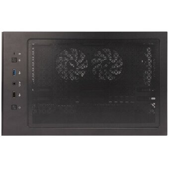  Корпус 1STPLAYER Miku Mi7-A Black (Mi7-A-BK-2F1R-1F1) / ATX / 3x120mm LED fans 