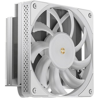  Кулер JONSBO HX6200D White низкопрофильный 63mm LGA1700/1200/115X/AM4 (18шт/кор, TDP 180W, PWM, 120mm Black Fan, 6 тепловых трубок, медная база, белый 