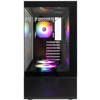  Корпус 1STPLAYER Miku Mi7-A Black (Mi7-A-BK-2F1R-1F1) / ATX / 3x120mm LED fans 