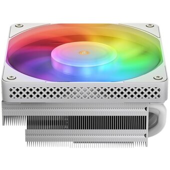  Кулер JONSBO HX6200D White низкопрофильный 63mm LGA1700/1200/115X/AM4 (18шт/кор, TDP 180W, PWM, 120mm Black Fan, 6 тепловых трубок, медная база, белый 