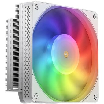  Кулер JONSBO HX6200D White низкопрофильный 63mm LGA1700/1200/115X/AM4 (18шт/кор, TDP 180W, PWM, 120mm Black Fan, 6 тепловых трубок, медная база, белый 