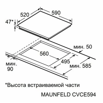  Электрическая варочная панель MAUNFELD CVCE594STBK 