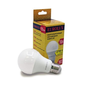  Лампа Eurolux LL-E-A60-13W-230-2,7K-E27 