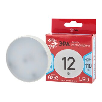  Лампочка Эра LED GX-12W-840-GX53 R (Б0048013) (диод, таблетка, 12Вт, нейтр, GX53) (10/100/4200) 