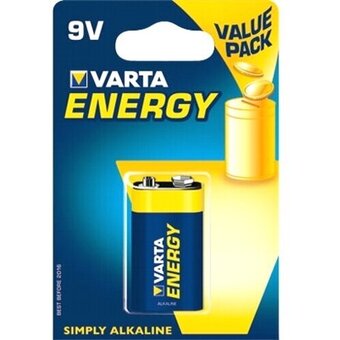  Батарейка VARTA 6LR61/1BL Energy 4122 