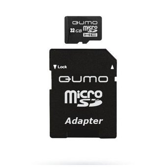  Карта памяти Qumo 32GB QM32GMICSDHC10 Сlass 10 с адаптером SD 