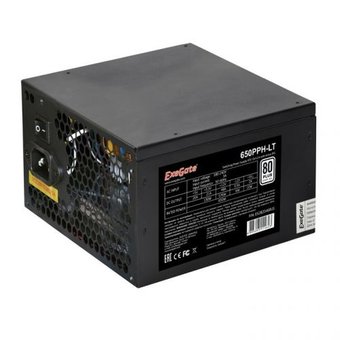  Блок питания Exegate EX282046RUS-S 650PPH-LT-S, RTL, 80+, ATX, black, APFC, 12cm, 24p, (4+4)p, 5xSATA, 3xIDE, с защитой от выдергивания 