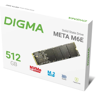  SSD Digma Meta M6E DGSM4512GM6ET PCIe 4.0 x4 512GB M.2 2280 