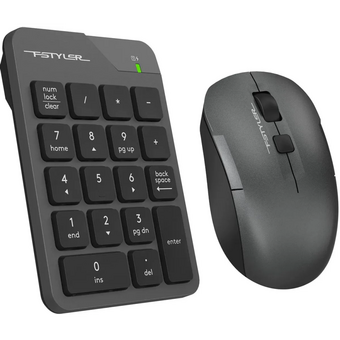  Числовой блок + мышь A4Tech Fstyler FG1600C Air клавиатура серый+мышь серый/черный USB беспроводная slim 