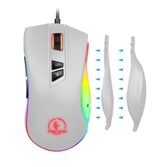  Мышь Panteon PS88 белая (Pixart 3327 с микроконтролером, 220 IPS/3, со сменным крылом и подсветкой LED RGB CHROMA LIGHT) 