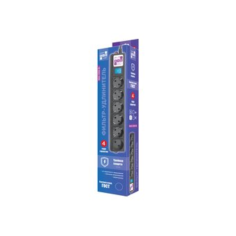  Сетевой фильтр Power cube SPG6-B-5M 5м 6 розеток черный 