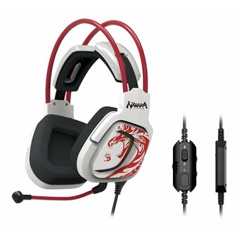  Наушники с микрофоном A4Tech Bloody G575 Naraka белый/красный 2м мониторные USB оголовье 