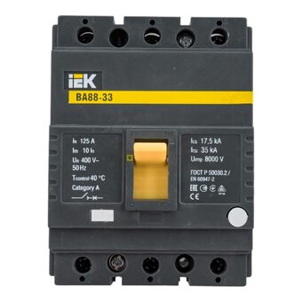  Выключатель автоматический IEK ВА88-33 SVA20-3-0125 3Р 125А 35кА 