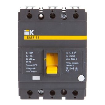  Выключатель автоматический IEK ВА 88-33 ИЭК SVA20-3-0160 3п 160А 