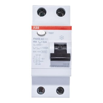  Выключатель дифференциального тока ABB FH202 2CSF202003R3630 2модуля AC-63/0,3 