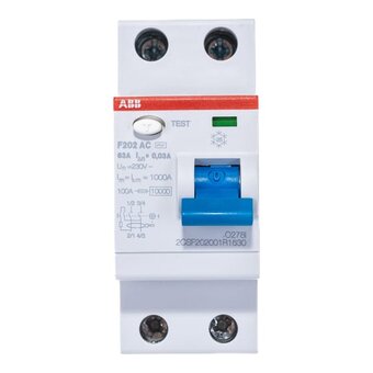  Выключатель дифференциального тока ABB F202 AC 2CSF202001R1630 2п 63A 30mA 