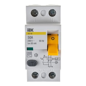 Выключатель дифференциального тока IEK ВД1-63 ИЭК MDV10-2-050-030 2п 50A 30mA тип AC 