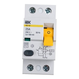  Выключатель дифференциального тока IEK ВД1-63 ИЭК MDV10-2-025-010 2п 25A 10mA тип AC 