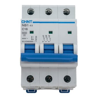  Автоматический выключатель CHINT NB1-63 (179700) 3P 16A 6кА х-ка C 